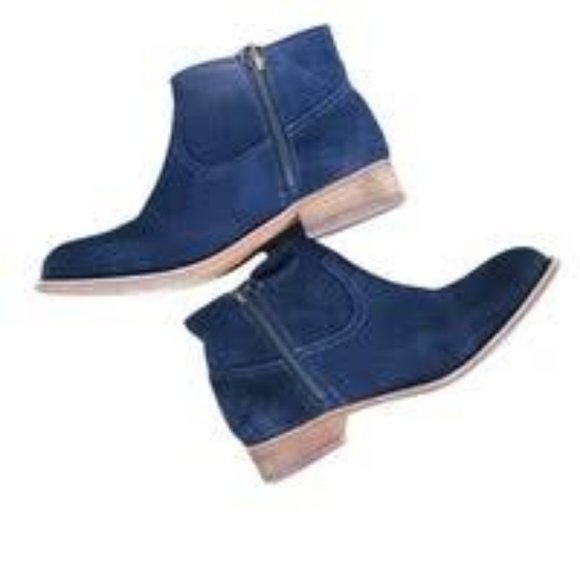 Hinge Blue Suede Shoe Ankle Very Stylish Boots Size 6 (SB2) Must Have - Picture 1 of 15